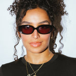 Toronto Oval Sunglasses in Red